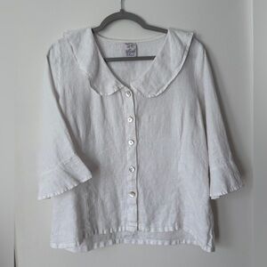 Beautiful white 100% linen blouse women’s